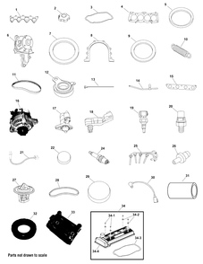 Engine Group - Common Service Parts - 1.6l Engine Diagram and Parts List for 076198-00  Briggs and Stratton Generator